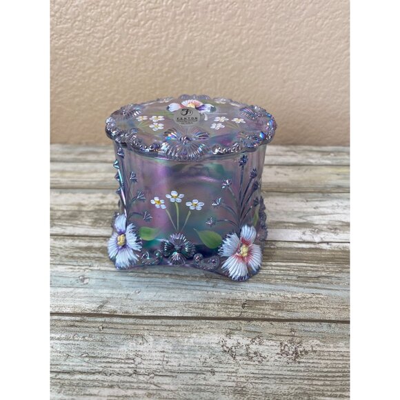Fenton Other - Fenton Iridescent Lavender Trinket Jar Scott K Fenton S Whitlatch Hand Painted